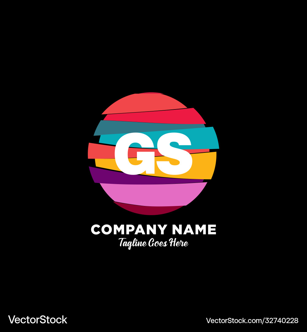Gs initial logo with colorful template Gs initial logo with colorful template vector image