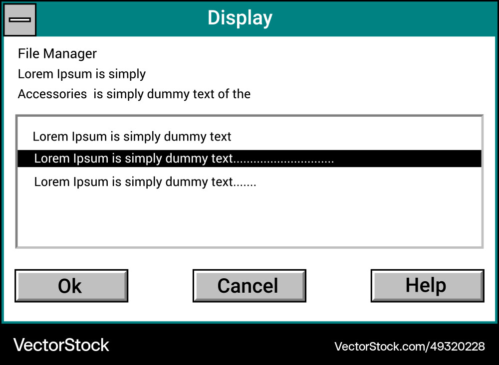 Interface of window with placeholder text Interface of window with placeholder text Vector Image