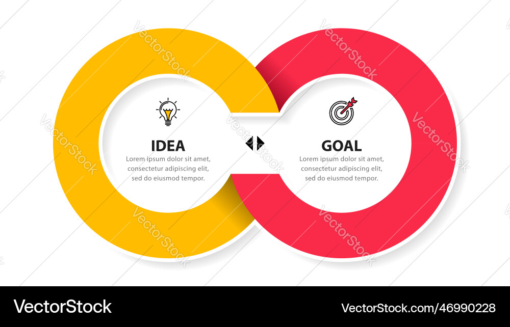 Linked Circles Workflow Template Vektorbild
