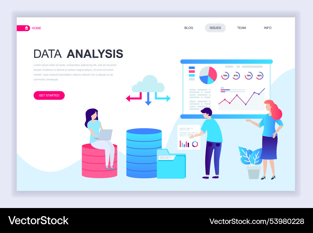 Modern flat web page design template of auditing Vector Image