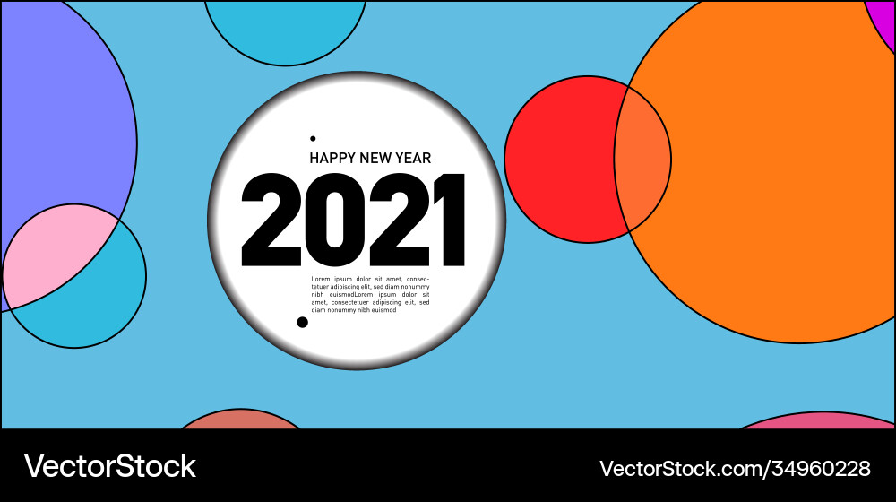 Neues Jahr 2021 bunte Kreis und Punkt geometrische Neues Jahr 2021 bunte Kreis und Punkt geometrische vektorbild