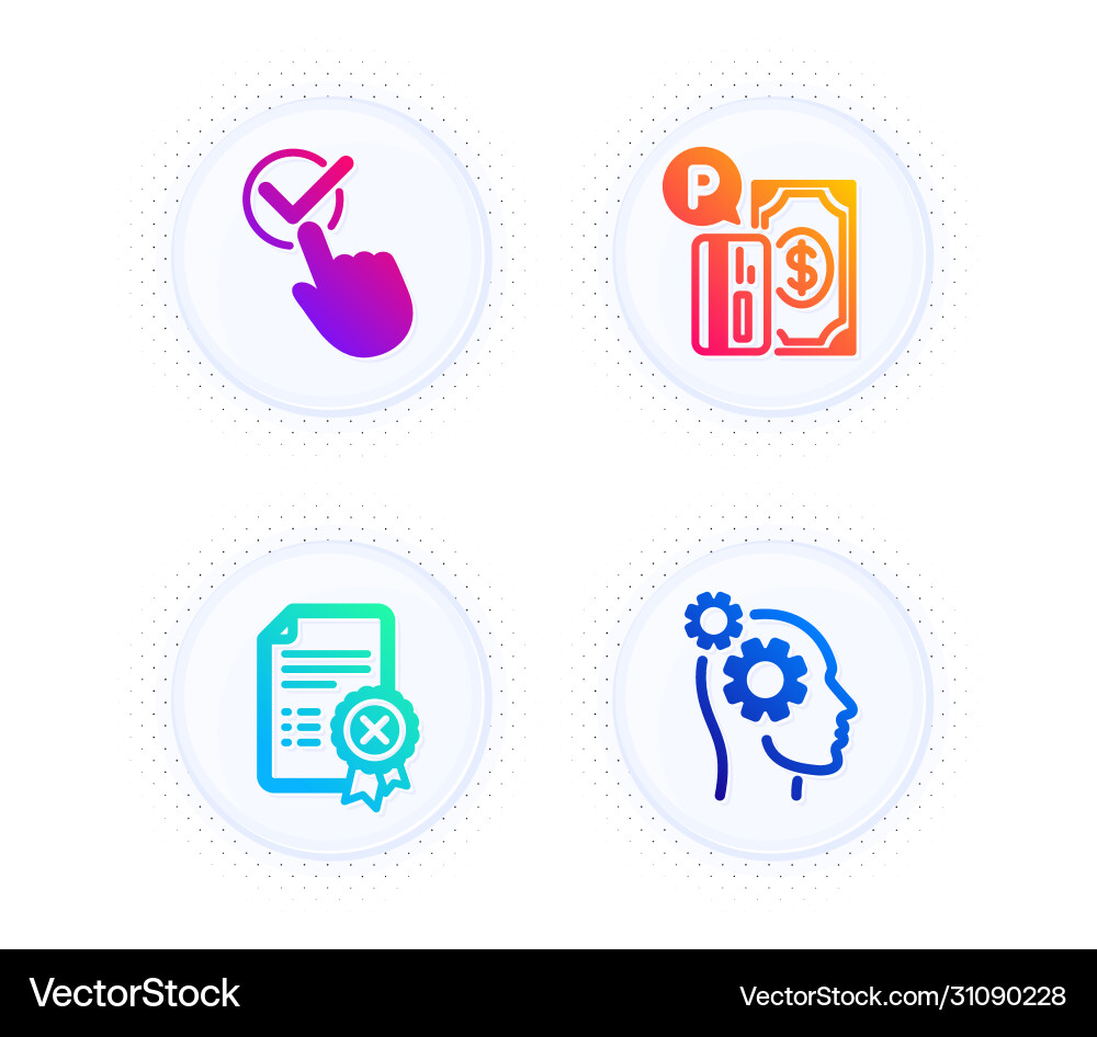 Payment Reject Icons - Certificate & Checkbox vector image