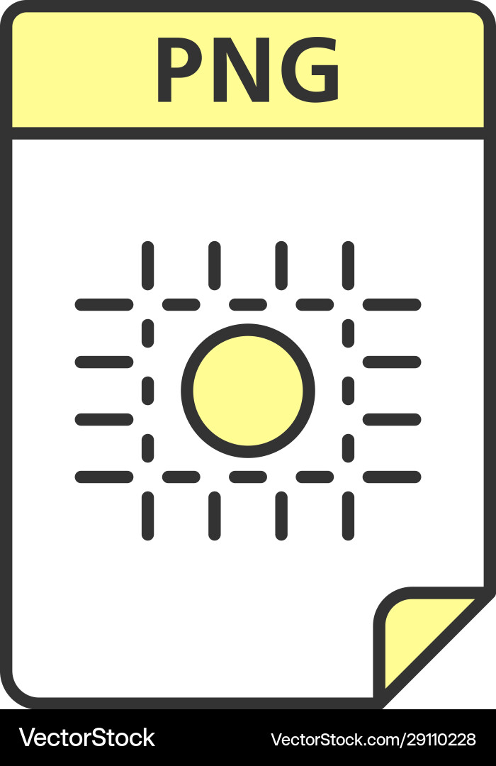 Png file color icon image format raster Vector Image