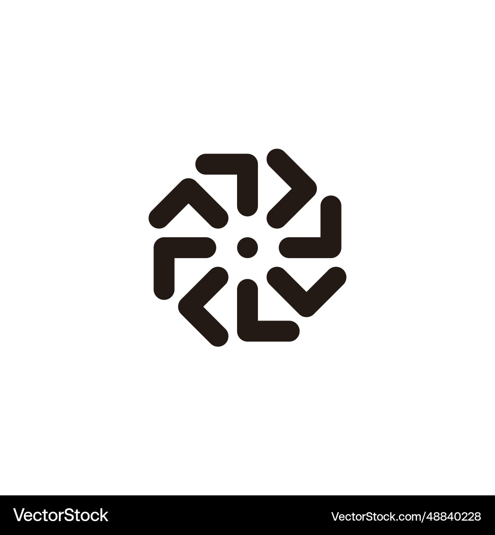 Pointers rounded square curve geometric symbol vector image