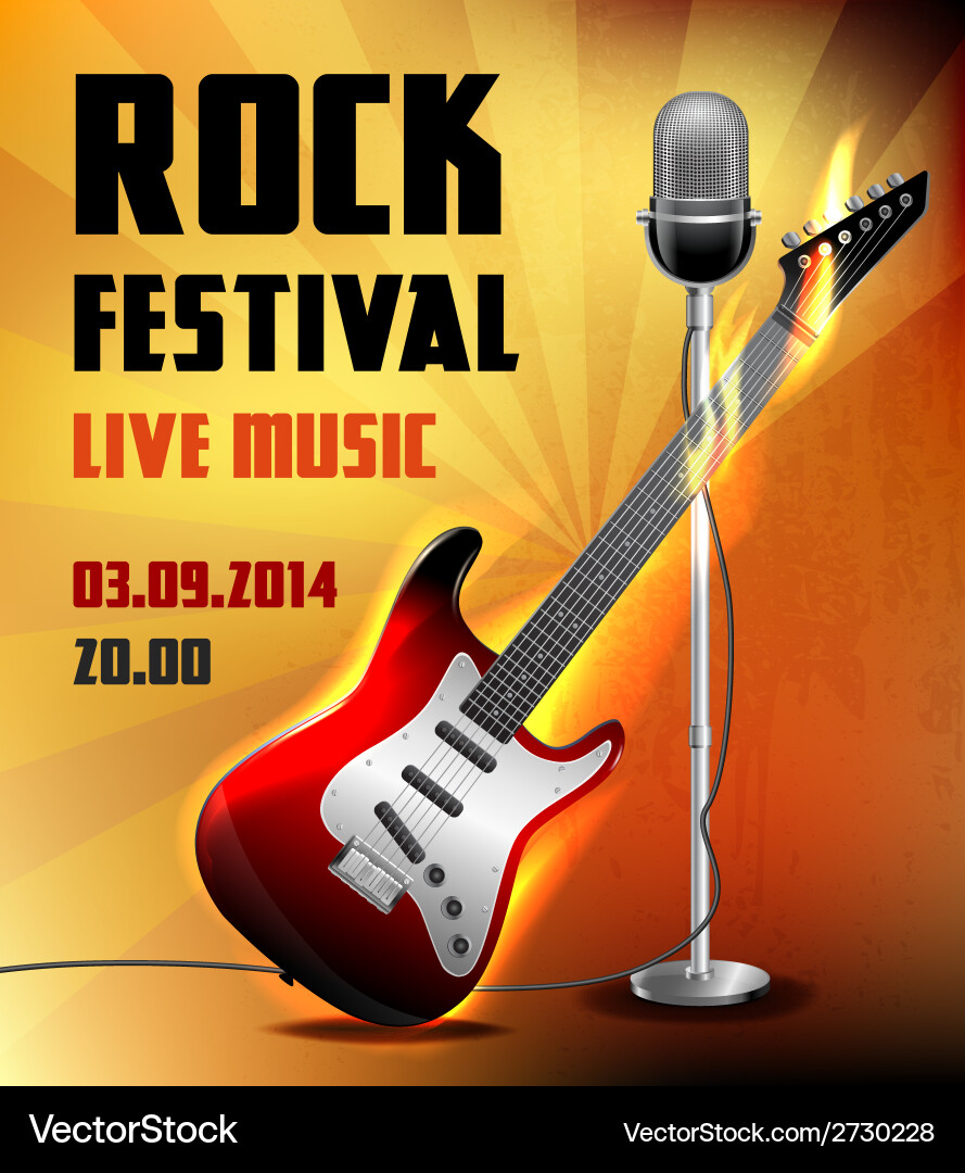 Rock Music Festival Poster vektorbild