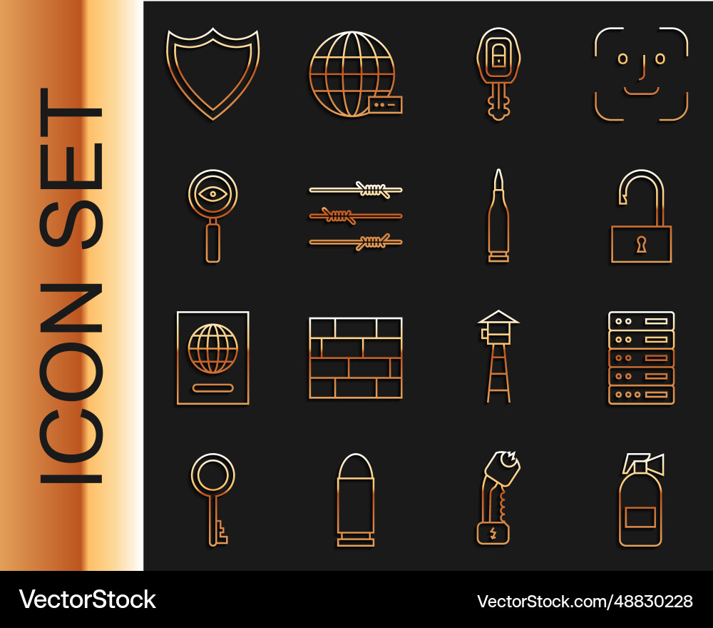 Set line fire extinguisher server data web Set line fire extinguisher server data web Vector Image
