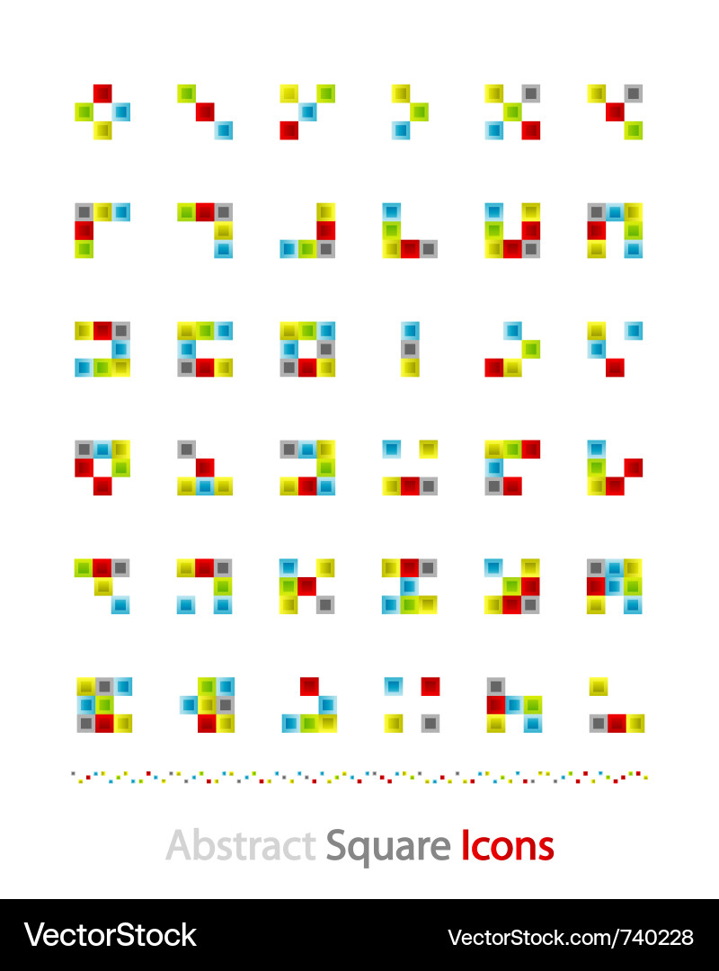 Set of abstract blocks made squares vector image