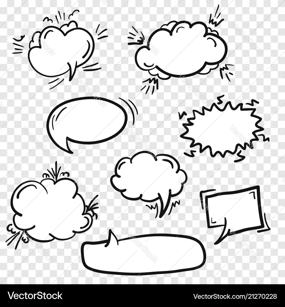 Set of cute empty retro comic speech bubbles Set of cute empty retro comic speech bubbles vector image