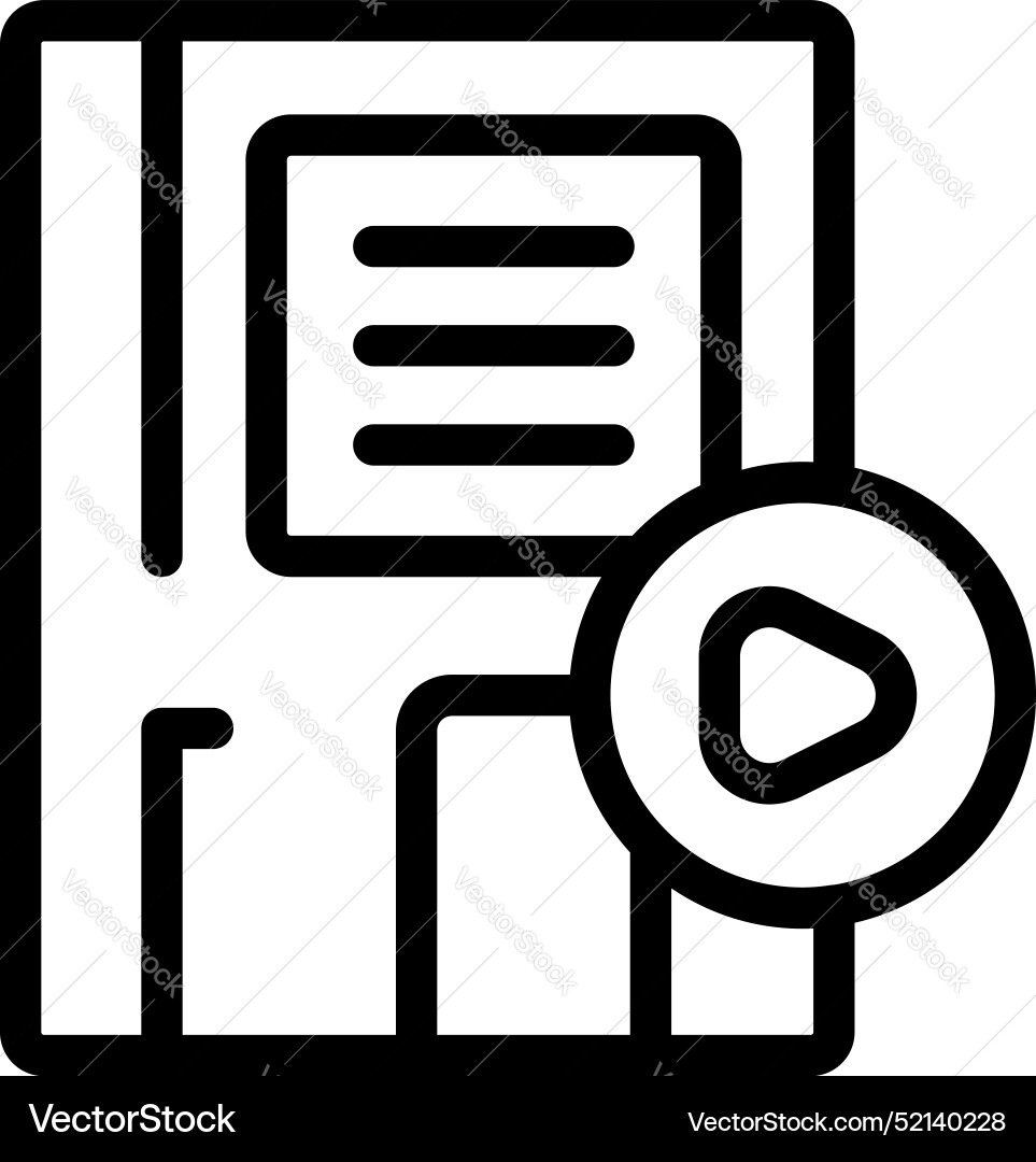 Simple icon of a save game file with play button Simple icon of a save game file with play button vector image