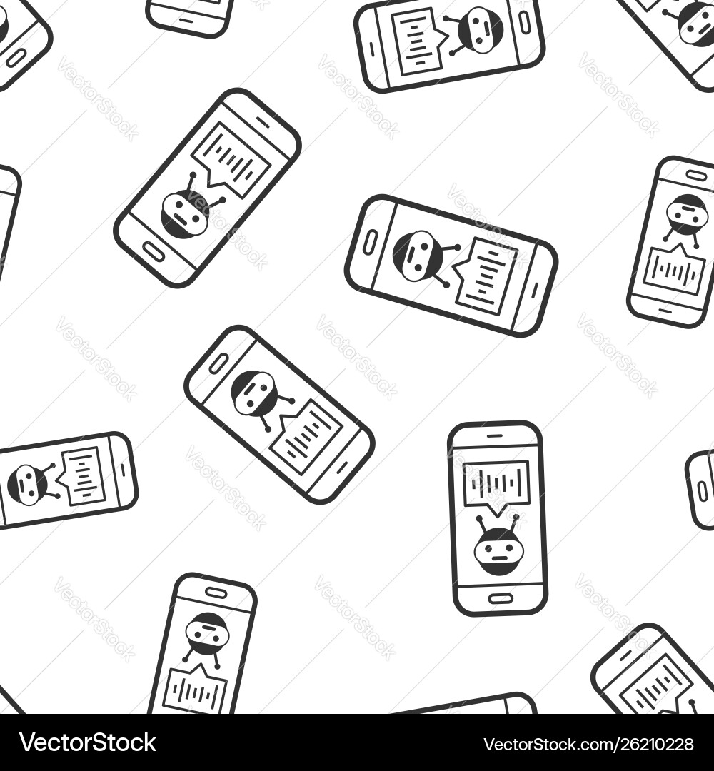 Sprachassistent auf Smartphone-Symbol nahtlos Sprachassistent auf Smartphone-Symbol nahtlos vektorbild