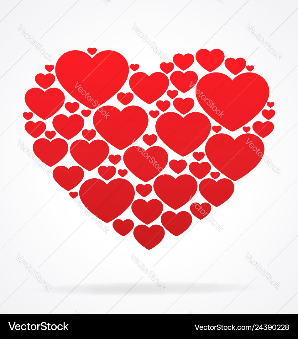 Valentine's Day Heart Cluster Vector Image