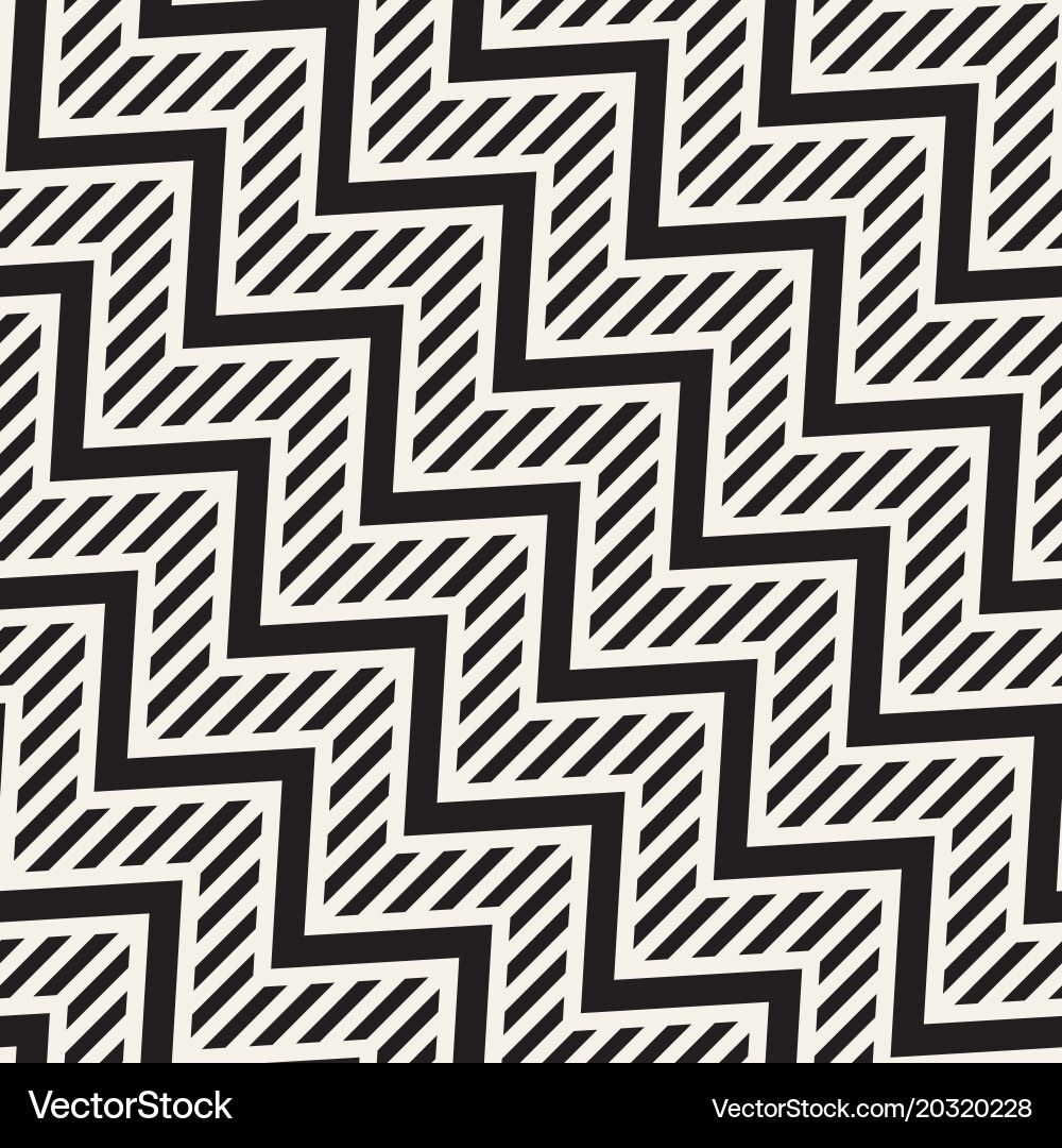 Zigzag Line Pattern - Monochrome vector image