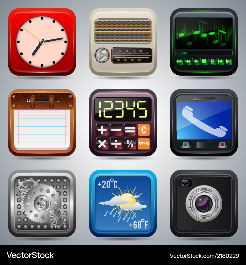 Application icons set vector image