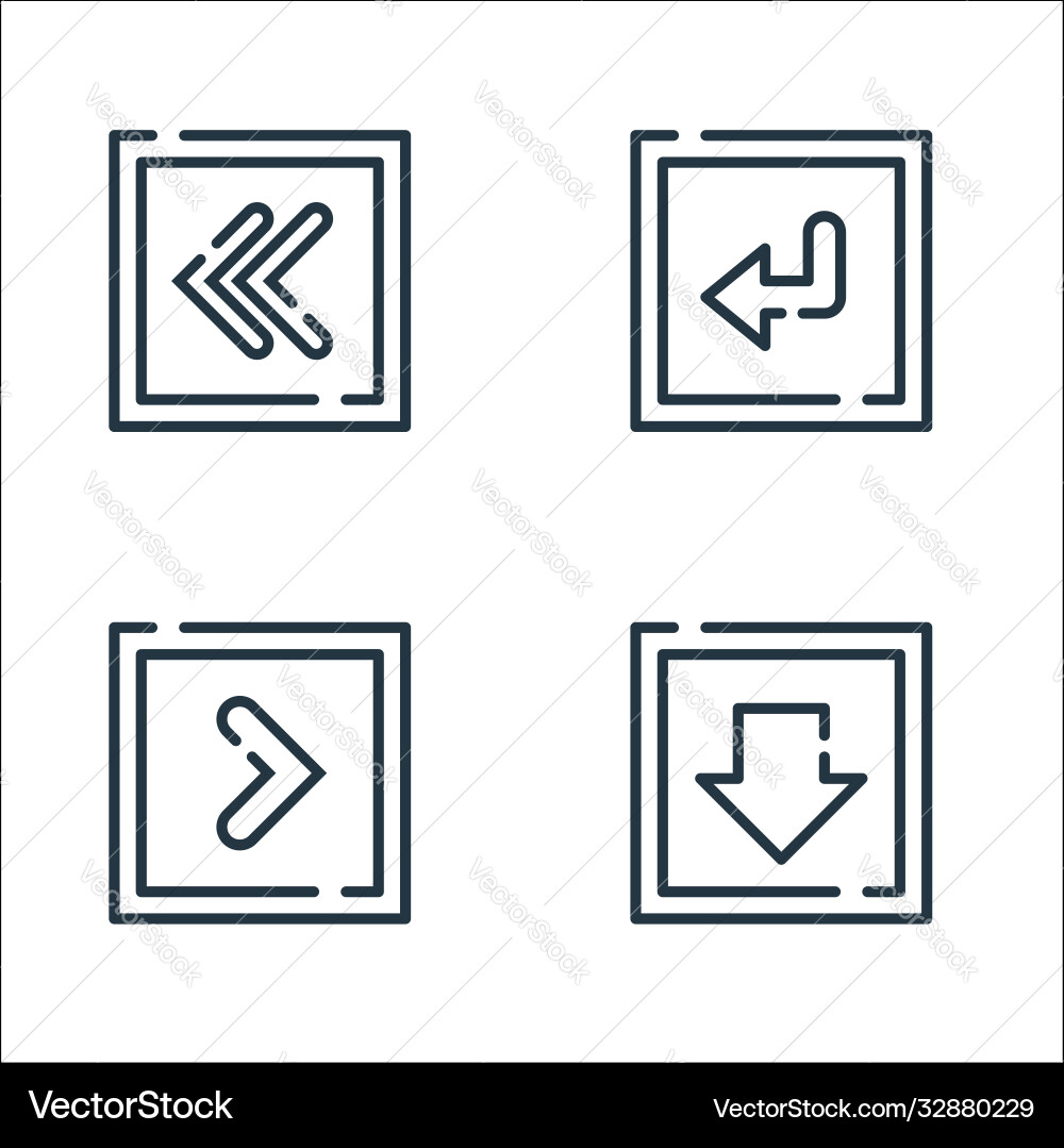 Arrow line icons linear set quality Arrow line icons linear set quality Vector Image