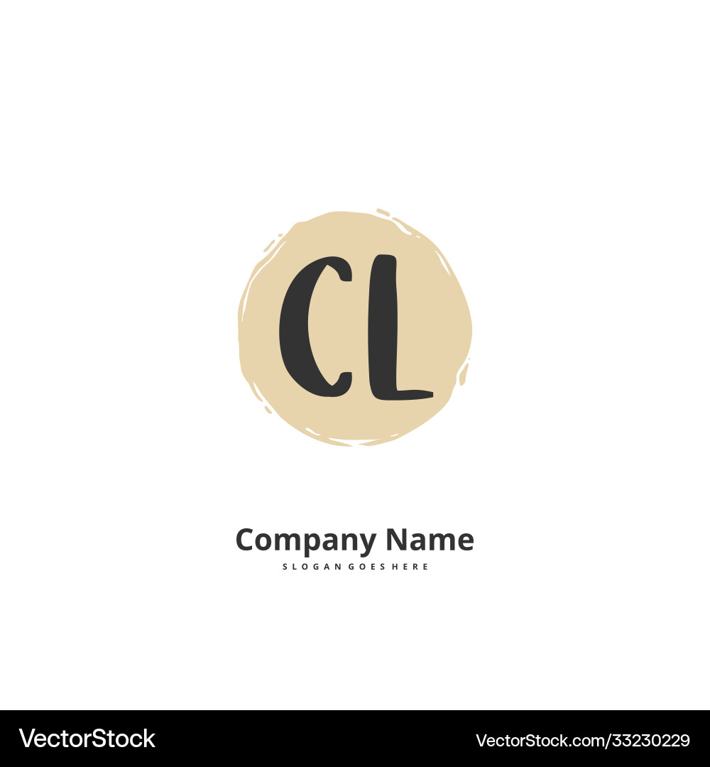 C l cl initial handwriting and signature logo C l cl initial handwriting and signature logo Vector Image