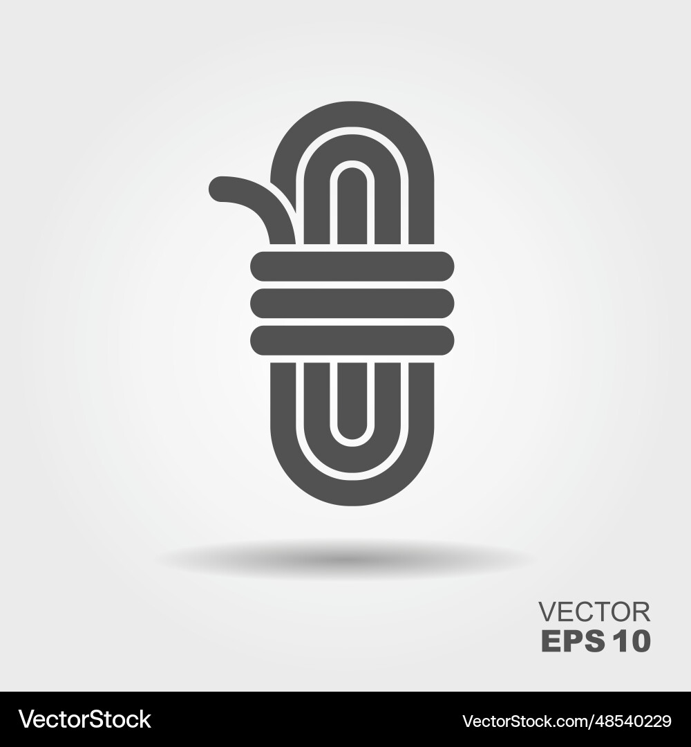 Climber rope flat icon with shadow Climber rope flat icon with shadow vector image