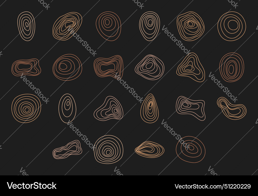 Cute boho random concentric circle element set Cute boho random concentric circle element set Vector Image