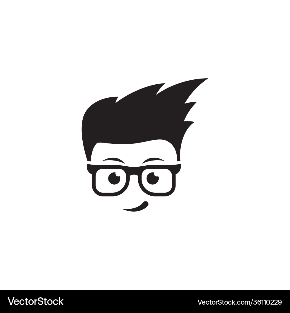 Geek boy icon design Geek boy icon design vector image