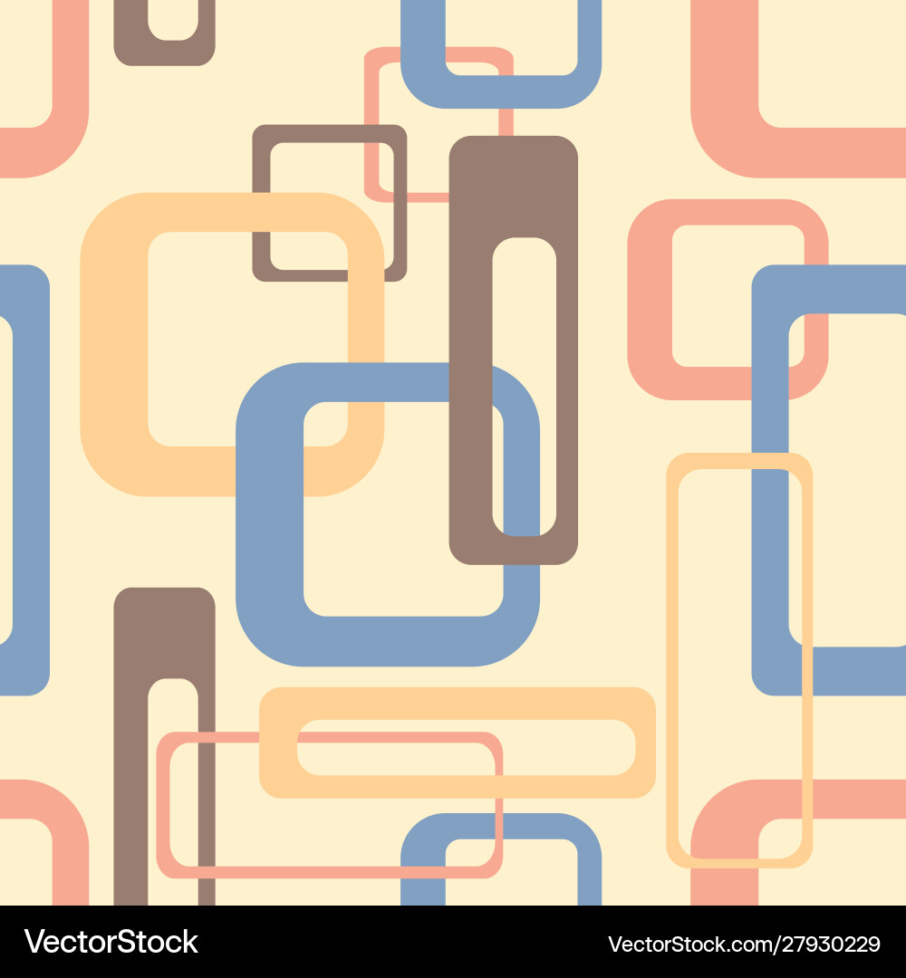 Geometrical seamless pattern with rounded sqaures Vector Image