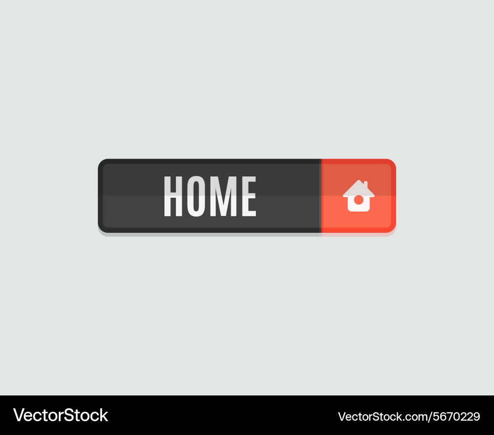 Home web button flat design vector image