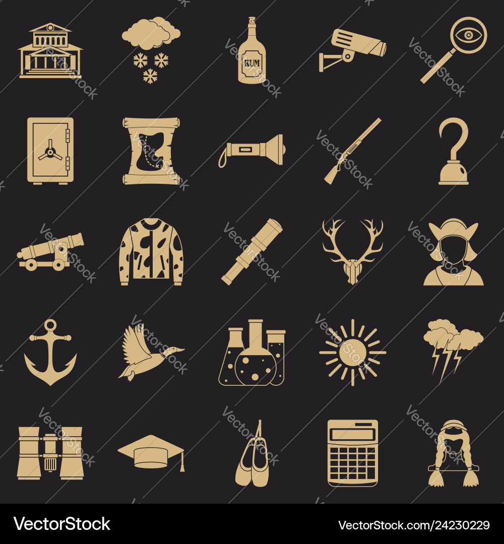 Hunt icons set simple style Hunt icons set simple style vector image