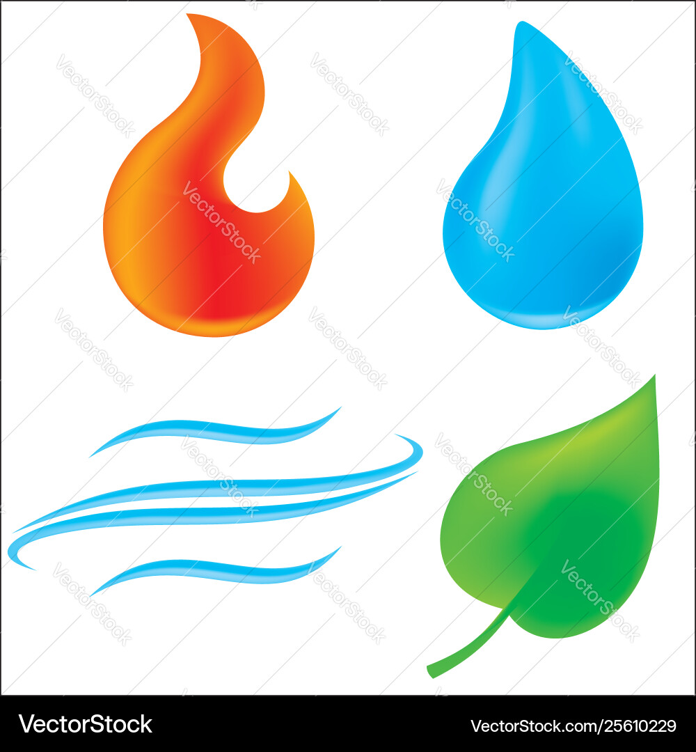 Icons four elements with gradient colors Vector Image