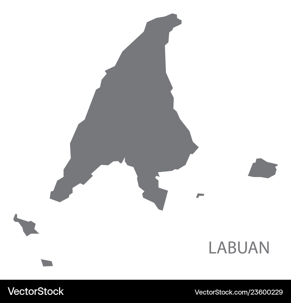 Labuan malaysia map grey Royalty Free Vector Image