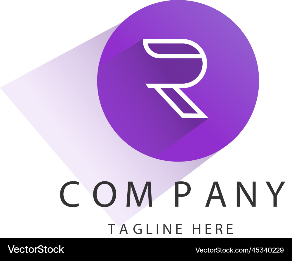 Letter r logo design template with circle shape Vector Image