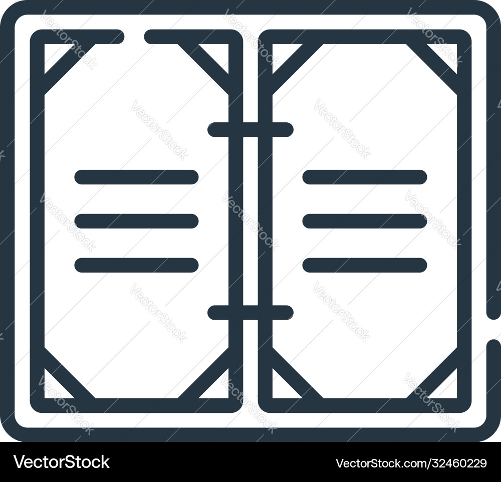 Menu icon editable stroke linear symbol vector image