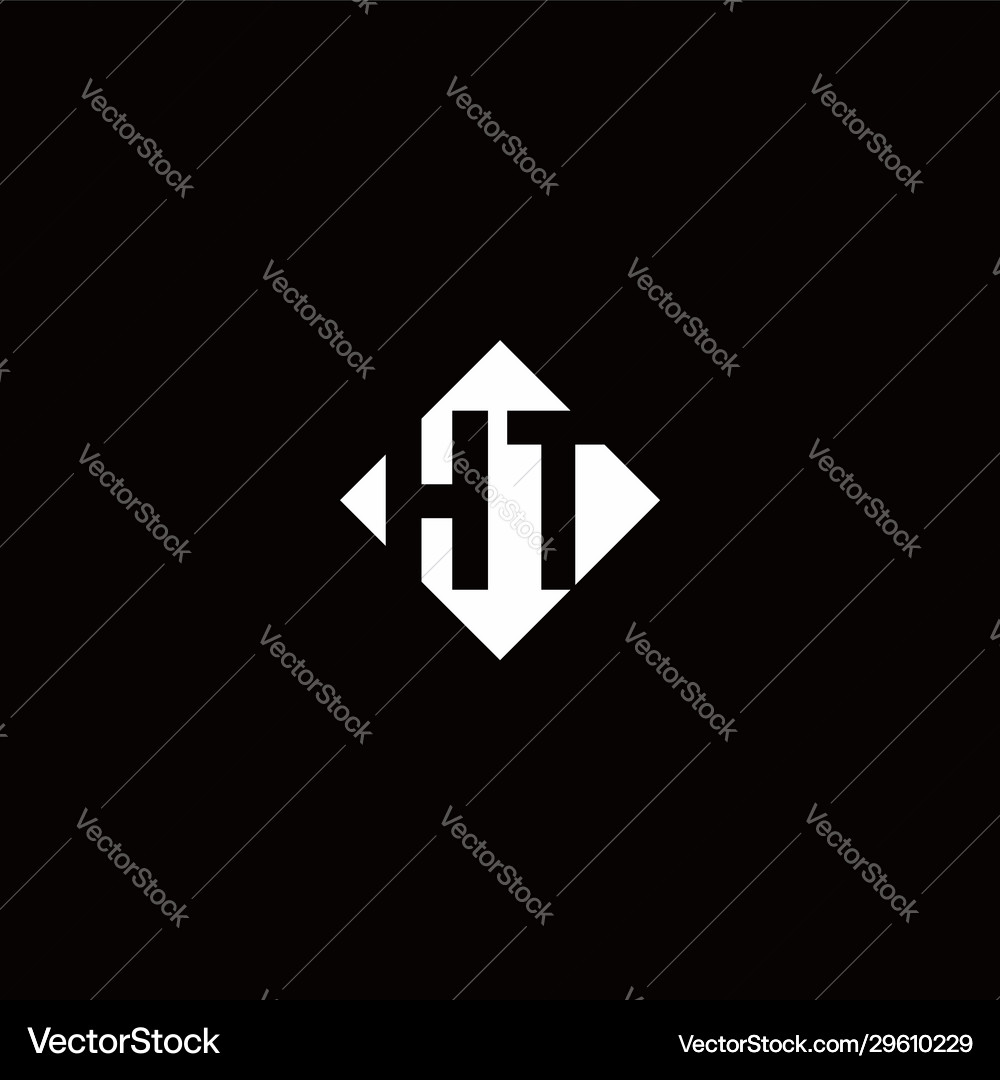 Monogram logo design with diamond square shape Vector Image