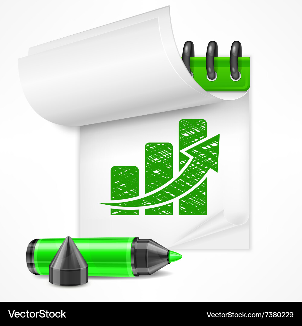 Notepad with chart vector image