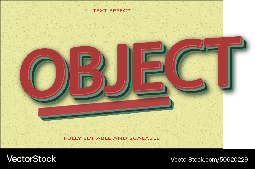 Object editable text effect 3 dimension emboss Object editable text effect 3 dimension emboss Vector Image