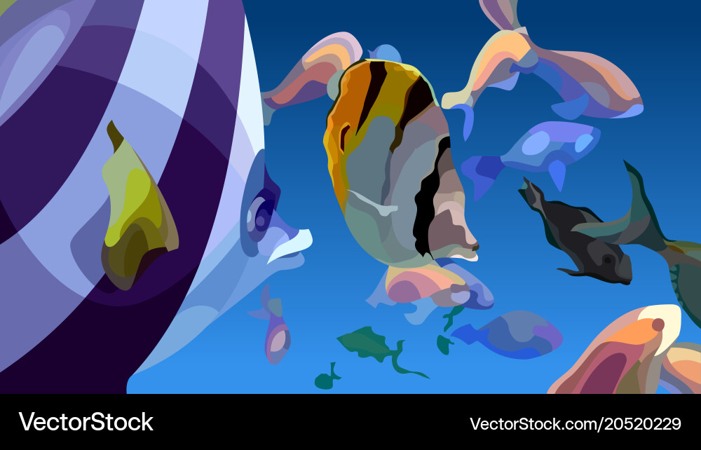 Painted abstraction of floating multicolored vector image