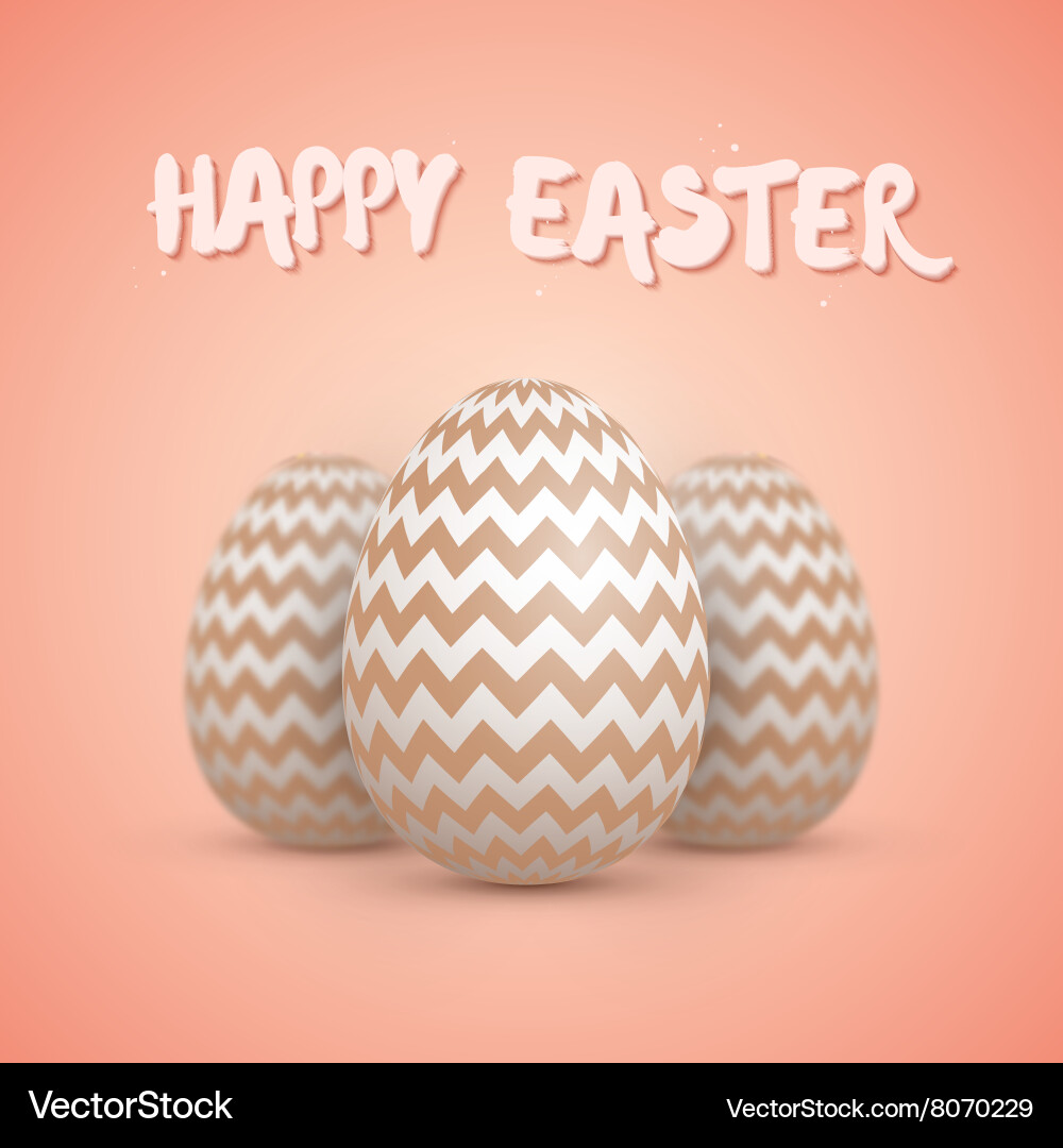 Realistic easter egg set happy Royalty Free Vector Image