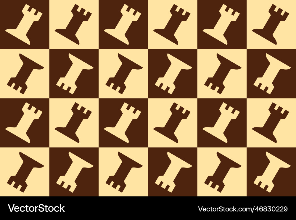 Seamless pattern with chess rook endless Vector Image