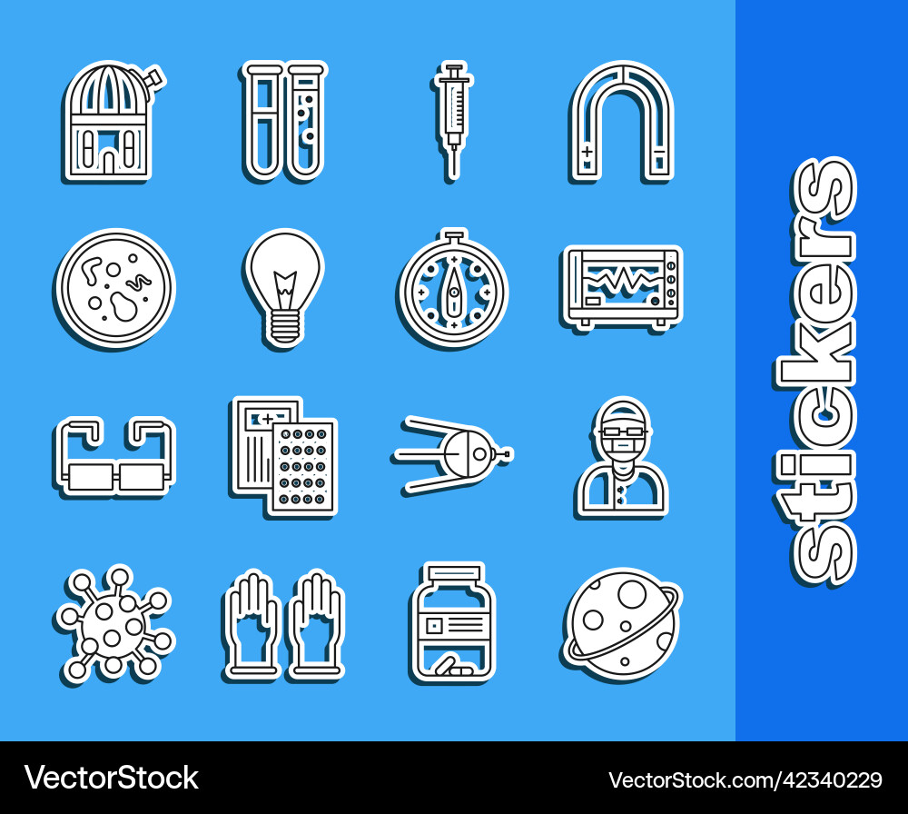 Set line planet assistant computer monitor Set line planet assistant computer monitor Vector Image