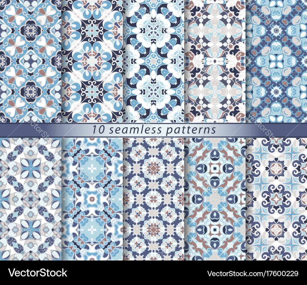 Set of seamless pattern vector image