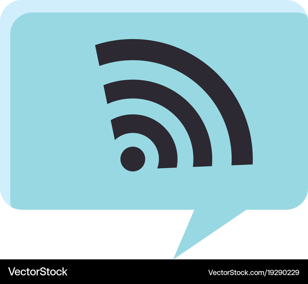 Speech bubble with wifi signal vector image