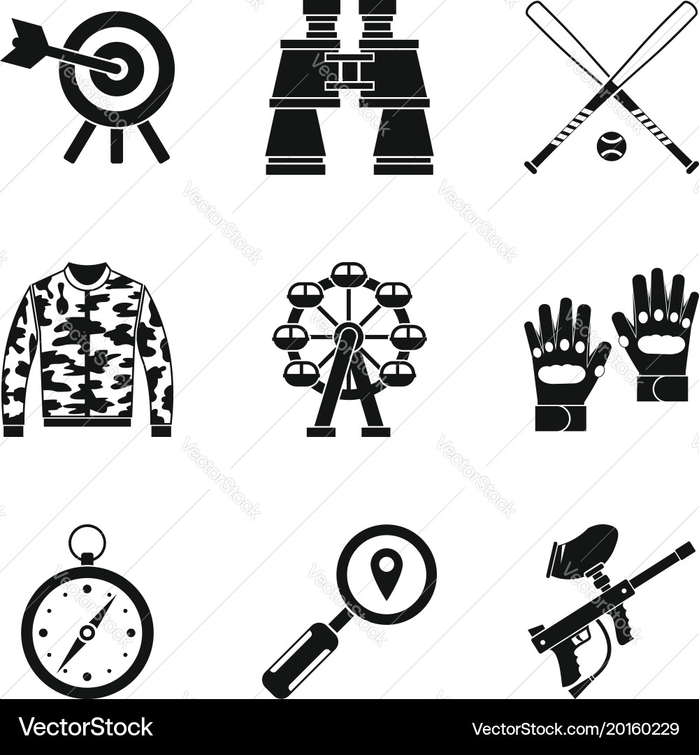 Target icons set simple style vector image