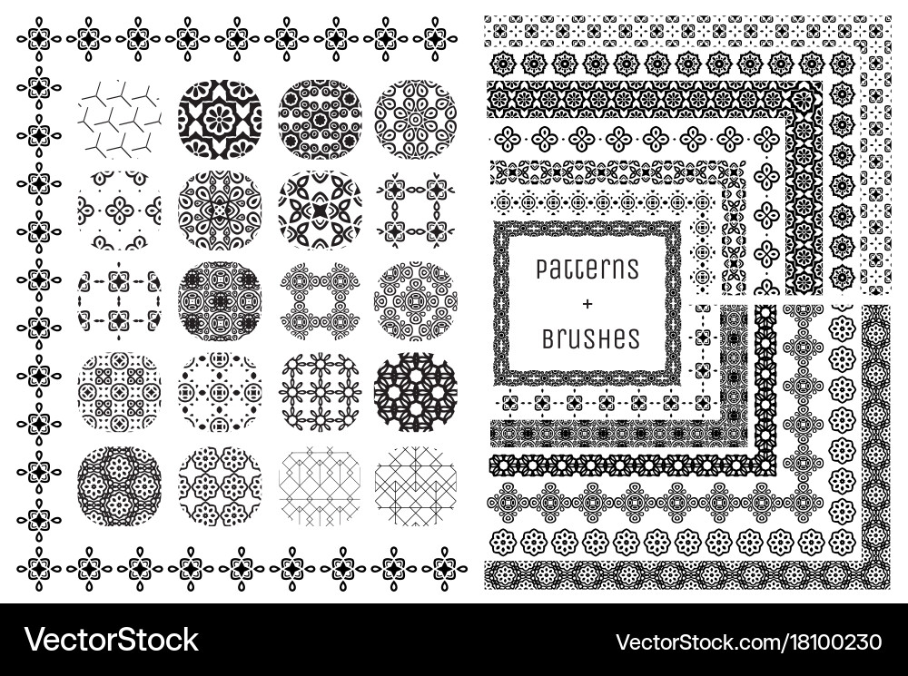 20 geometric patterns and 15 pattern vector image