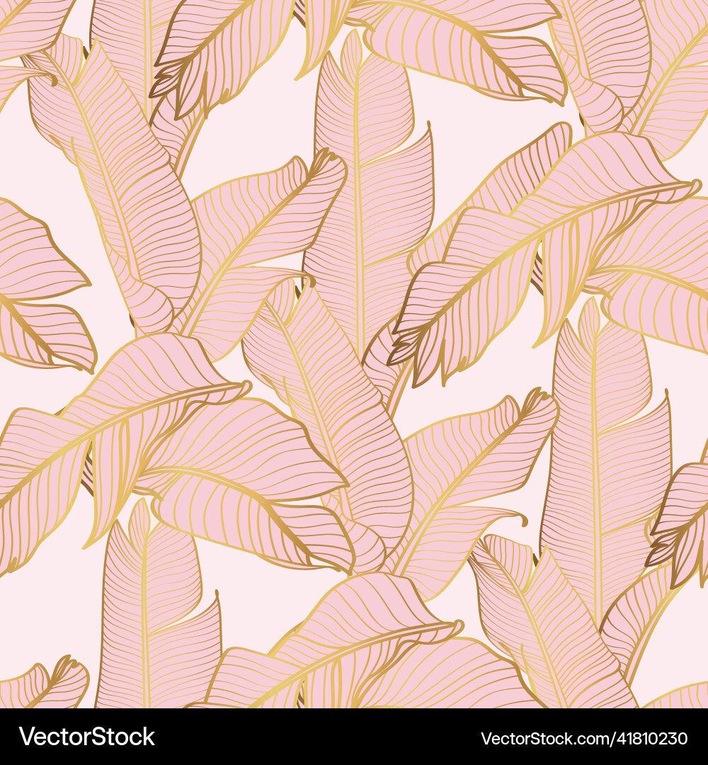 Abstract art pink golden leaves background Abstract art pink golden leaves background vector image