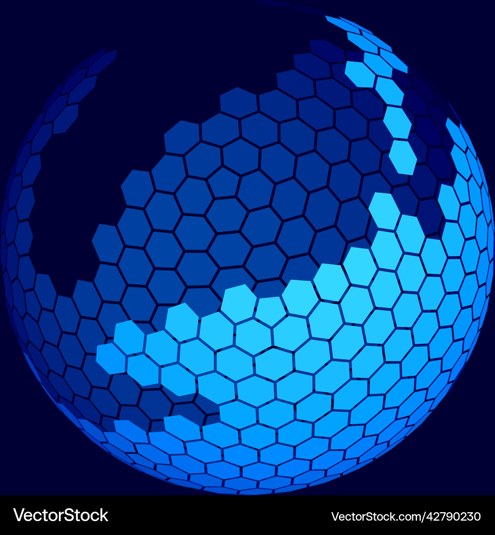 Abstract hexagonal 3d sphere background Abstract hexagonal 3d sphere background vector image
