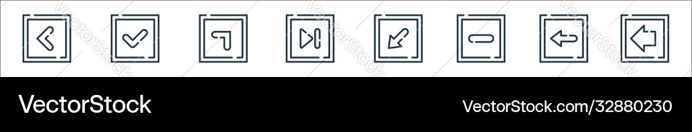 Arrow line icons linear set quality Arrow line icons linear set quality Vector Image
