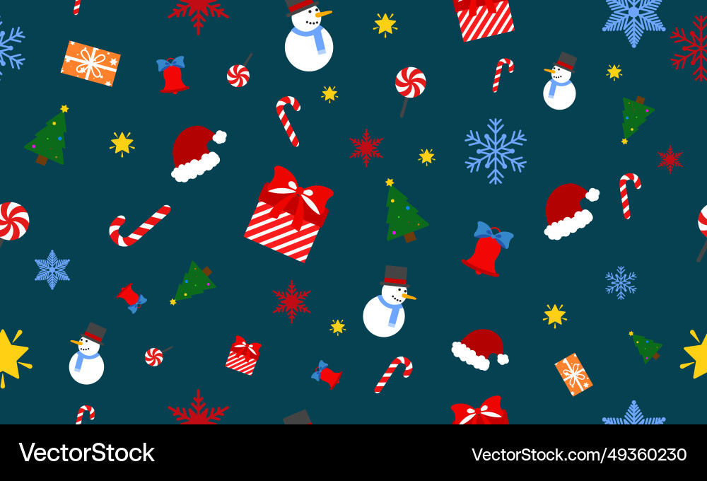 Christmas repetitive pattern with festive elements Christmas repetitive pattern with festive elements vector image