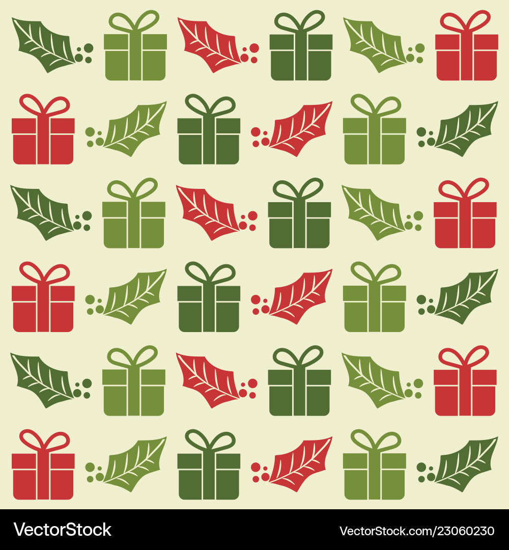 Christmas seamless pattern with gift boxes Vector Image