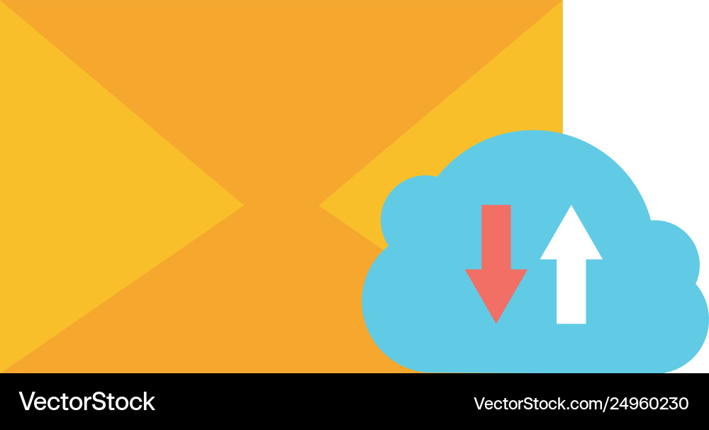 Cloud computing data email vector image