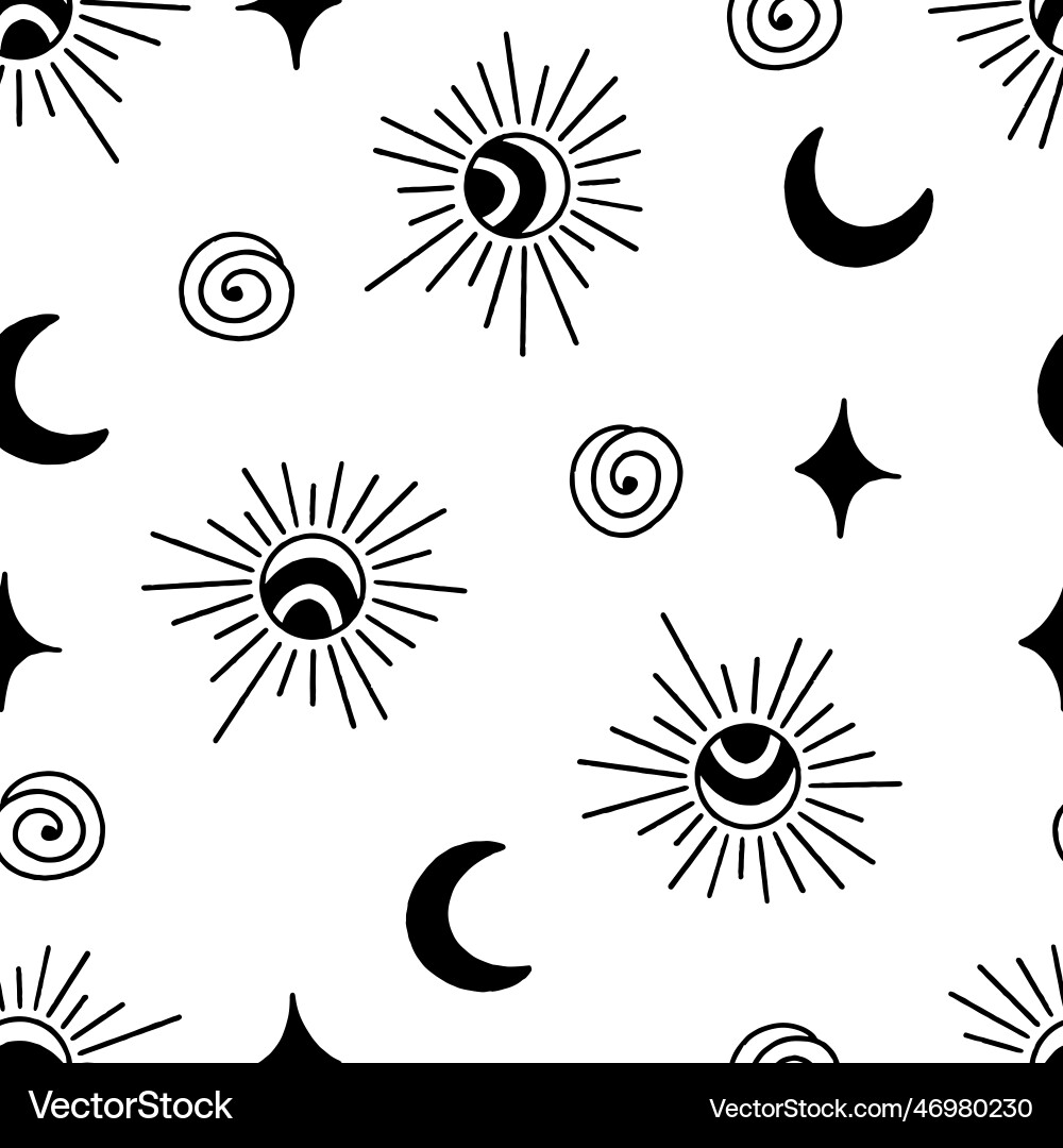 Cosmos abstract shapes seamless pattern Cosmos abstract shapes seamless pattern Vector Image