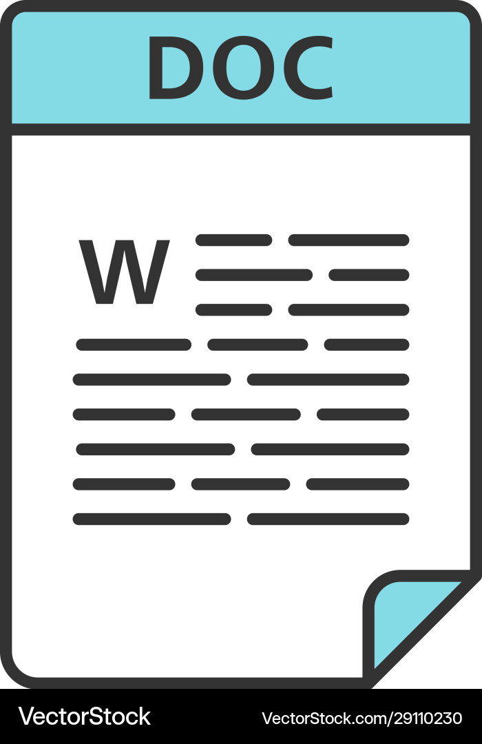Doc Datei Farbe Icon Textverarbeitung Dokument Text Doc Datei Farbe Icon Textverarbeitung Dokument Text vektorbild