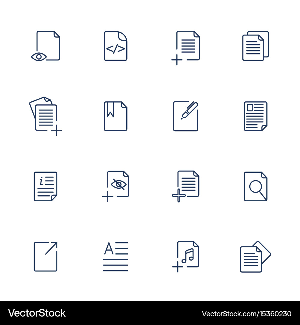 Document Icon Set - Collection of Paper Icons vector image