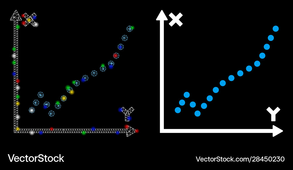 Flare-Netz-Funktions-Plot-Symbol mit Flare-Netz-Funktions-Plot-Symbol mit vektorbild